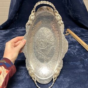 Hand wrought Vintage Rodney Kent 404 Aluminum Tray